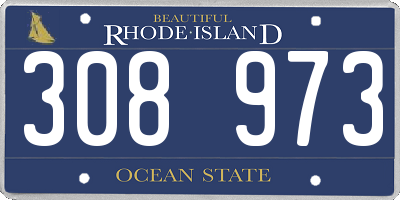 RI license plate 308973
