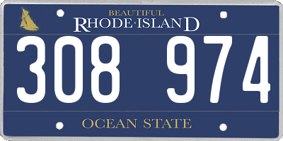 RI license plate 308974