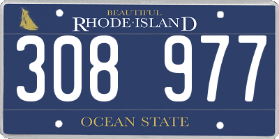 RI license plate 308977