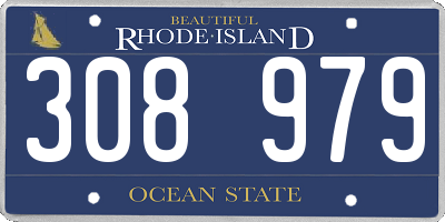 RI license plate 308979