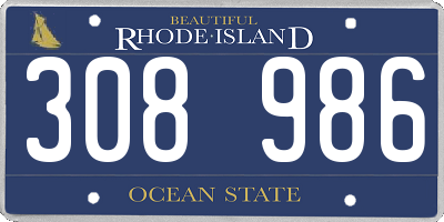 RI license plate 308986