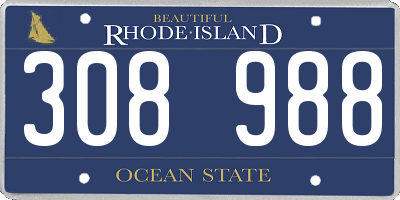 RI license plate 308988