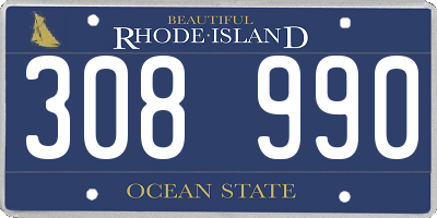 RI license plate 308990