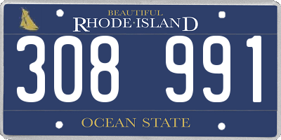 RI license plate 308991