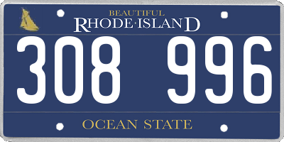 RI license plate 308996