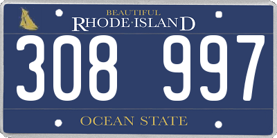 RI license plate 308997
