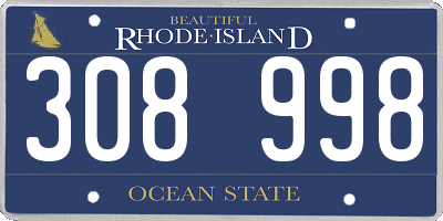 RI license plate 308998