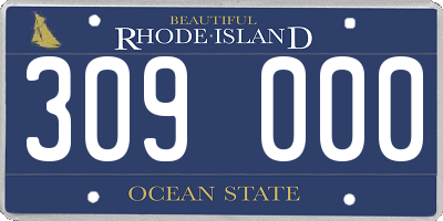 RI license plate 309000