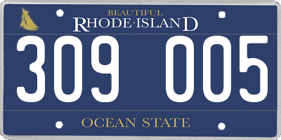 RI license plate 309005