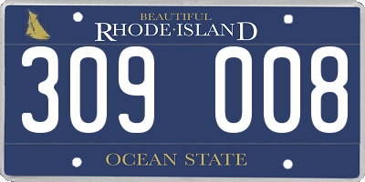 RI license plate 309008