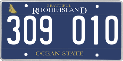 RI license plate 309010