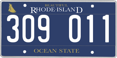 RI license plate 309011