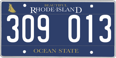 RI license plate 309013