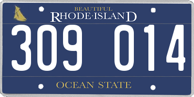 RI license plate 309014