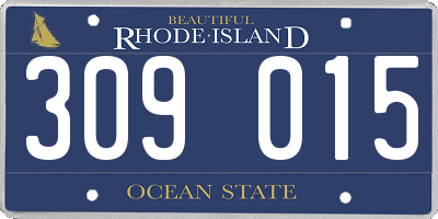 RI license plate 309015