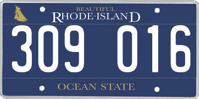 RI license plate 309016