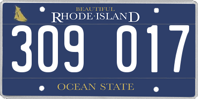 RI license plate 309017