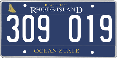 RI license plate 309019