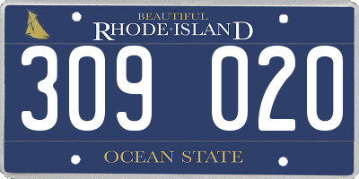 RI license plate 309020