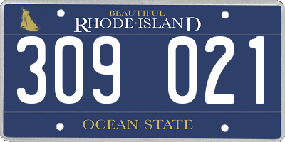 RI license plate 309021