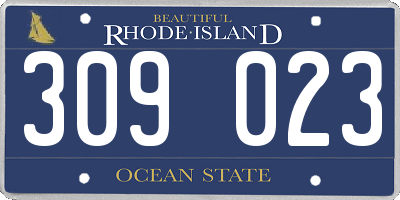 RI license plate 309023