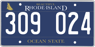 RI license plate 309024