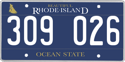 RI license plate 309026