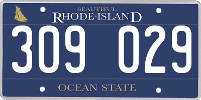 RI license plate 309029