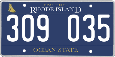 RI license plate 309035