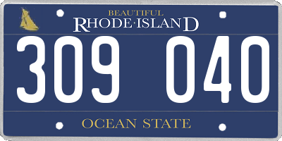 RI license plate 309040