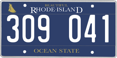 RI license plate 309041