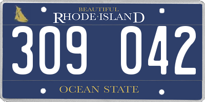 RI license plate 309042