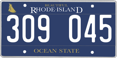 RI license plate 309045