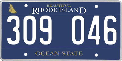 RI license plate 309046