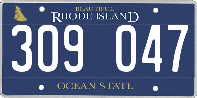 RI license plate 309047