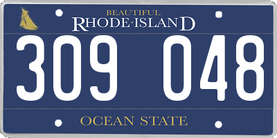 RI license plate 309048