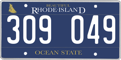 RI license plate 309049