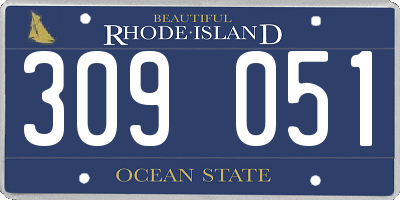 RI license plate 309051
