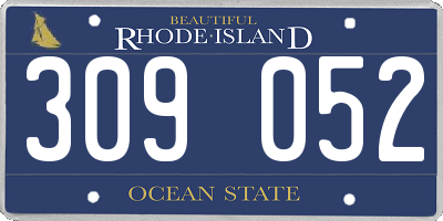 RI license plate 309052