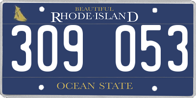 RI license plate 309053