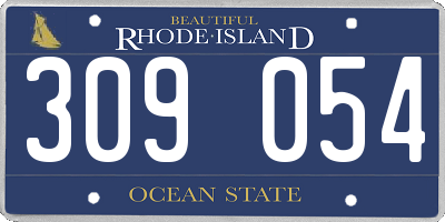 RI license plate 309054