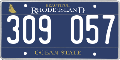 RI license plate 309057
