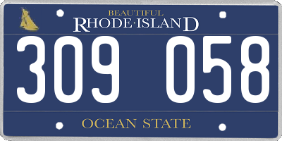 RI license plate 309058