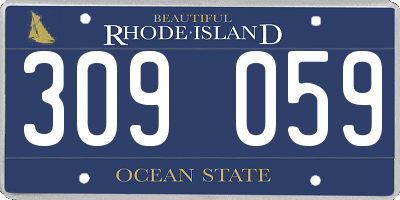 RI license plate 309059