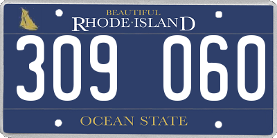 RI license plate 309060