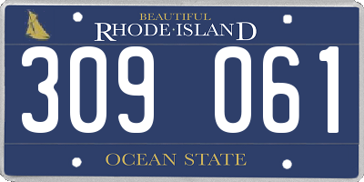 RI license plate 309061