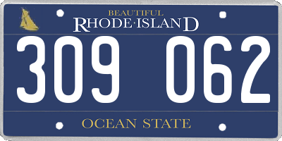 RI license plate 309062
