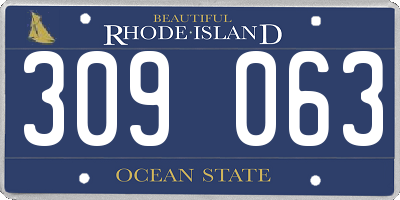 RI license plate 309063