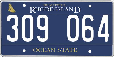 RI license plate 309064