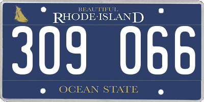 RI license plate 309066